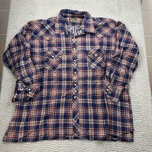 Outlaw Western Wear Peal Snap Mens Long Sleeve Button Up Size 3XL Multicolor